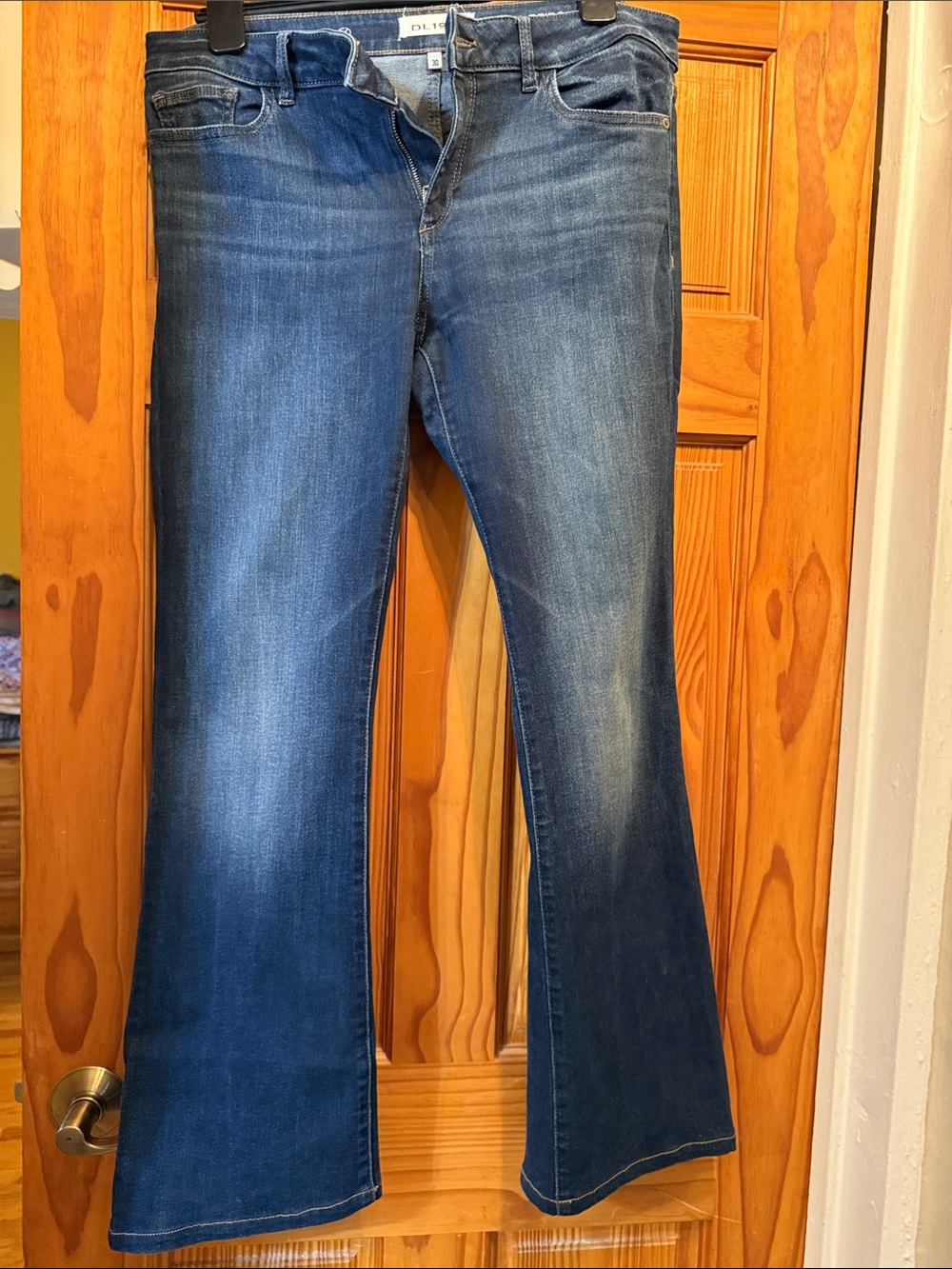 DL1961 Bridget Instasculpt Women's Mid-Rise Flare Jeans in Blue Wash